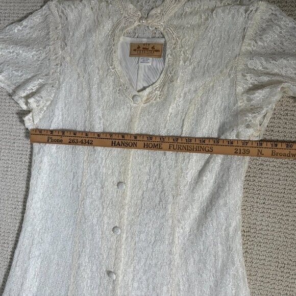 Vintage New Frontier Maxi Gown Lace Cottagecore Prairie Victorian Corset Tie - Picture 11 of 15